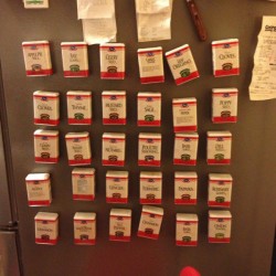 Spice Tins on Fridge