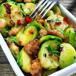Brussels Sprouts in Dish