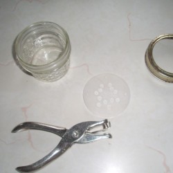Homemade Seed Sprouter - jar lid and hole punch