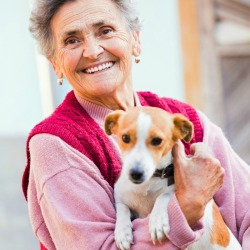 Woman with Adopted Dog