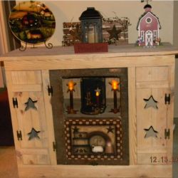 Recycled Pallet Window Cabinet 