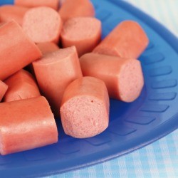 chopped hot dogs