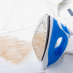 A burn mark from a clothes iron.