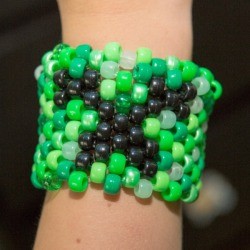 Beaded Minecraft Creeper Cuff