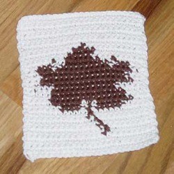 Crocheted Leaf Dishcloth 