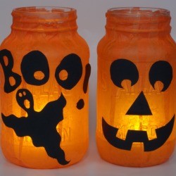 Mason Jar Jack-O-Lanterns
