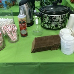 items at a hot chocolate bar