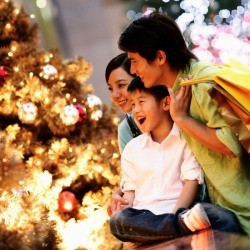 Family Enjoying The Holidays