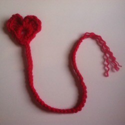 Crochet Heart Bookmark