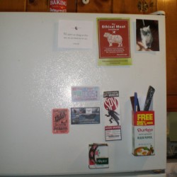 vintage tin fridge magnet