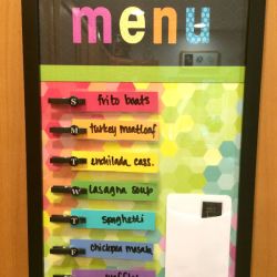 Dinner Menu Board and Meal Baskets
