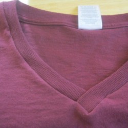 closeup of one finished neckline