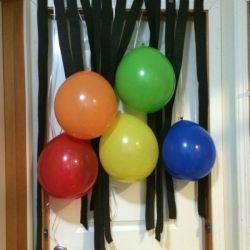 Birthday Balloon and Streamer Curtain
