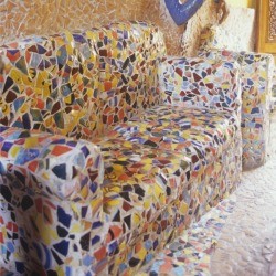 brightly colored confetti look sofa