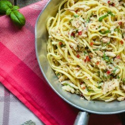 skillet of linguine and clams