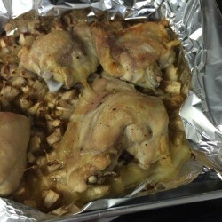 Chicken Thighs with Roasted Apples