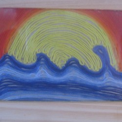 Huichol Style Yarn or Thread Paintings
