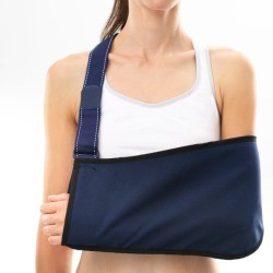 woman with arm in sling
