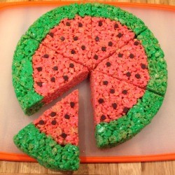 Rice Krispy Treat Watermelon Slices