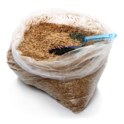 Plastic bag full of grass seed 