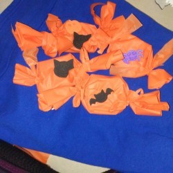 candy wrapped in orange plastic