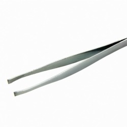 A pair of metal tweezers isolated on white
