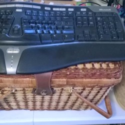 Using a Basket to Raise Keyboard