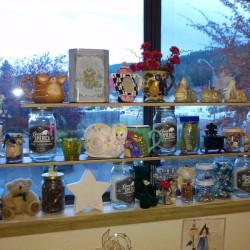 temporary shelving on window ledge