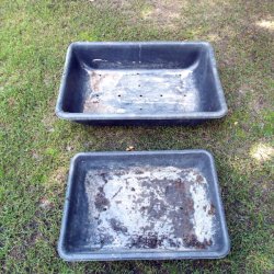 mixing tubs with drainage holes