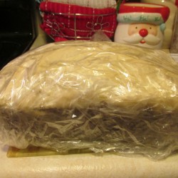 A premade calzone ready for the freezer.