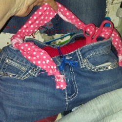 Blue Jeans Bag for Holding Yarn - recycled jeans storage bag 