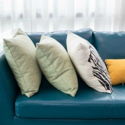 blue leather couch