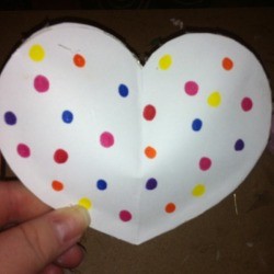 Rice Filled Paper Heart Shakers - finished shaker