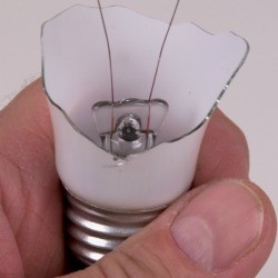 Broken glass lightbulb.