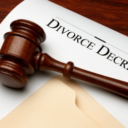 Divorce decree document.