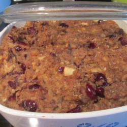 stuffing baked in dish