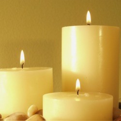 Three pillar candles.