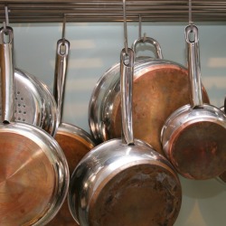 Hanging Copper Bottom Pans