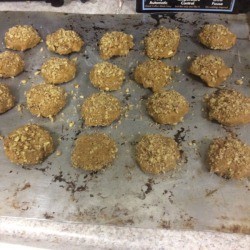 Cookies on a baking sheet.