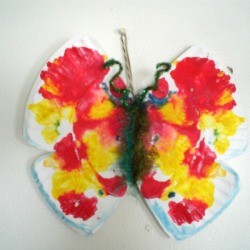 Make a Spring Butterfly from a Paper Plate - hanging butterfly