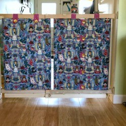 Fabric Cover for Baby Gate - finished fabric covered gate