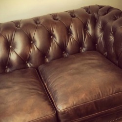 Faded Leather Couch