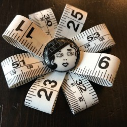 Tape Measure Flower Brooch