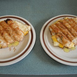 Tator Tot Breakfast Sandwiches on plates