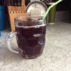 A glass of healthy morning juice.
