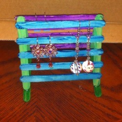 Craft Stick Earring Holder - hang on earrings