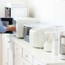 Kitchen with many Small Kitchen Appliances