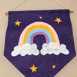 Pennant Flag Wall Decor - finished pennant on hanger