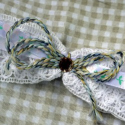 Shaggy Bow Hair Clip - embellishment added