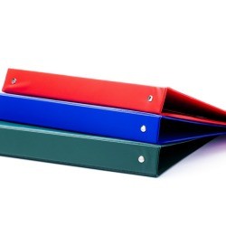 A stack of binders.